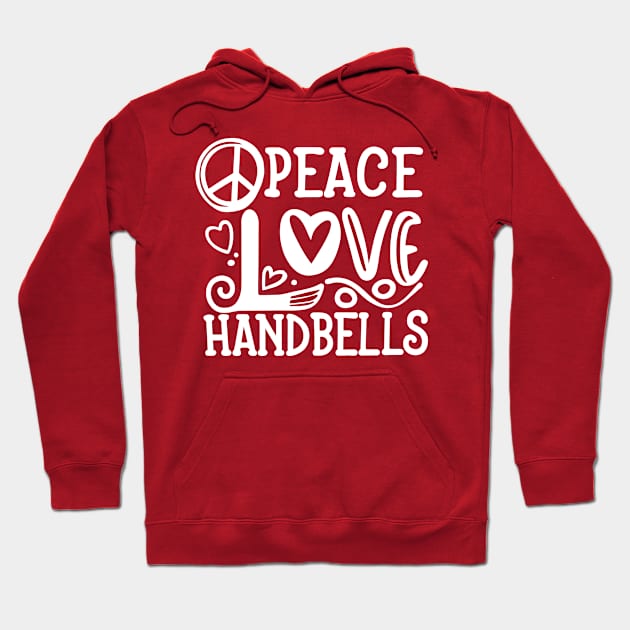 Peace Love Handbells Hearts Peace Design Hoodie by SubtleSplit